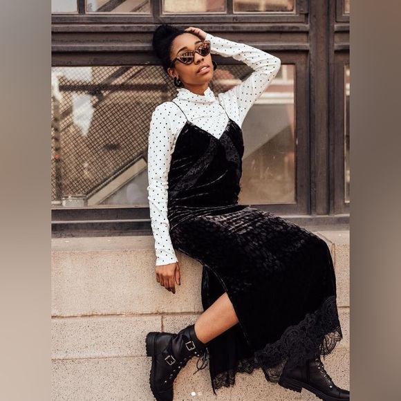 ZARA Velvet Animal Print Dress - Picture 5 of 8